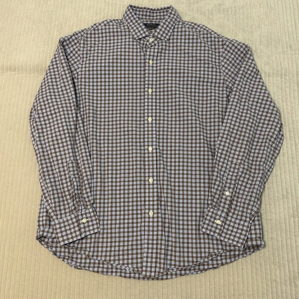 Polo Ralph Lauren Classic Fit Plaid Button Down Shirt Mens XXL Cotton Stretch